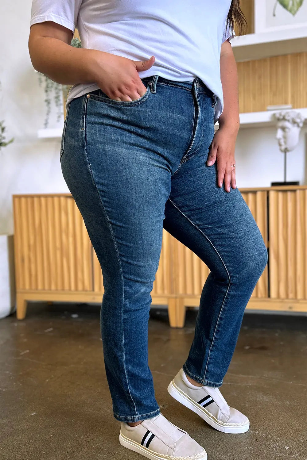 Judy Blue High-Waist Tummy Control Slim Jeans - Whispering Desires Shoppe