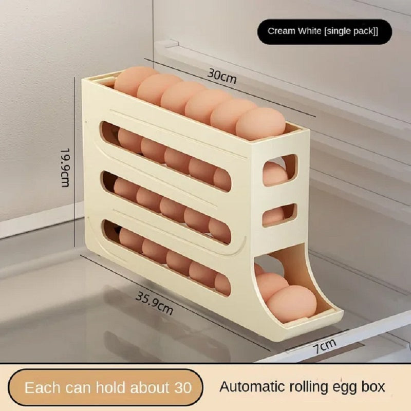 Refrigerator Egg Storage Box Automatic Scrolling Egg Holder Kitchen Large Capacity Dedicated Rolling Egg Storage Box for Kitchen eprolo