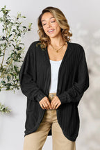 Basic Bae Ribbed Cocoon Cardigan (Full-Size) - Whispering Desires Shoppe