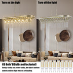 Modern Champagne Gold Kitchen Island Light - Oval Crystal ceiling chandelier eprolo