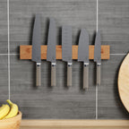 Magnet Knife Rack Nan Bamboo Home Kitchen Wall Hanging Suction Kitchen Knife Free Perforated Knife Storage Rack eprolo