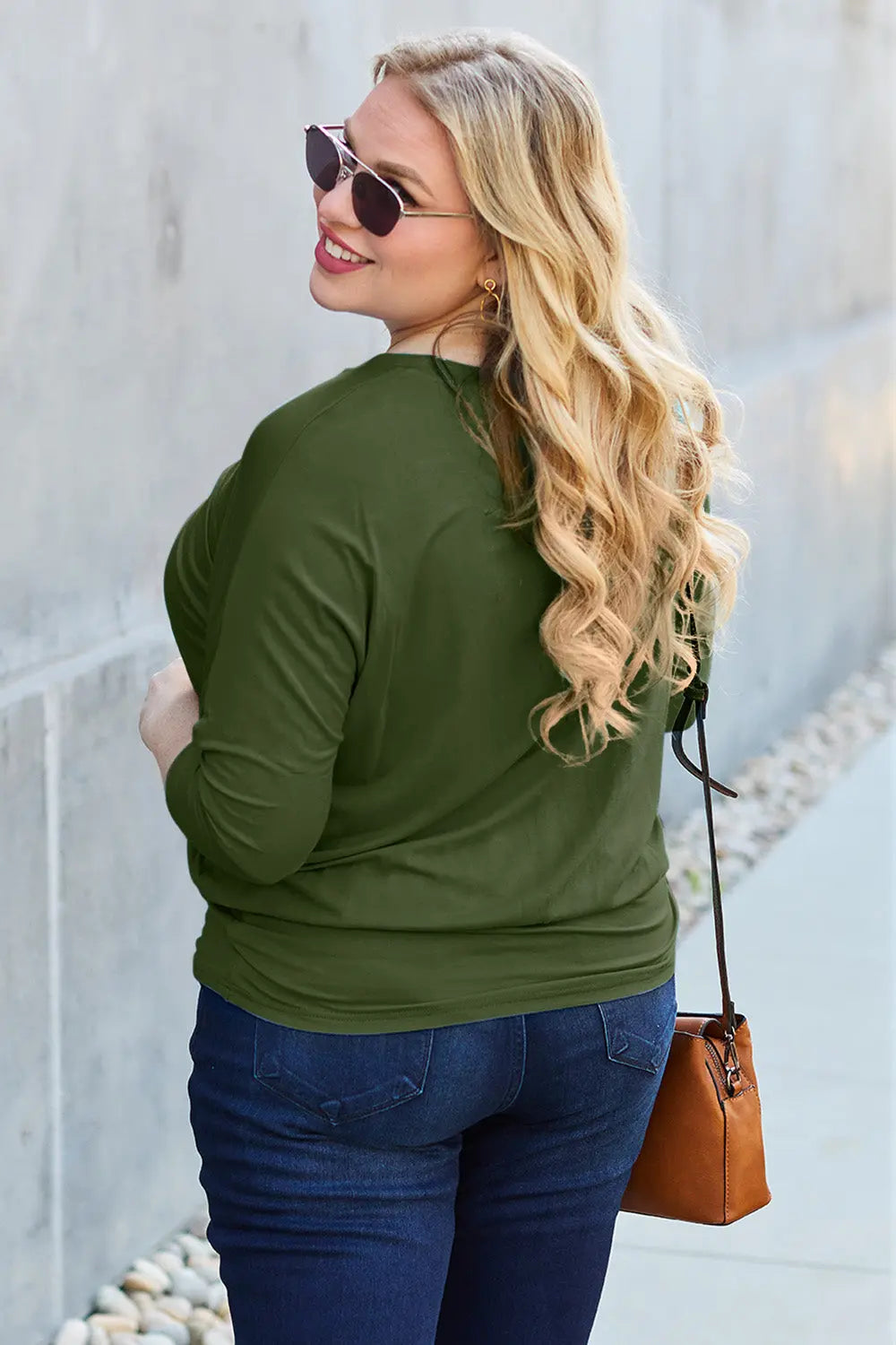 Basic Bae Batwing Sleeve Round Neck Top - Whispering Desires Shoppe