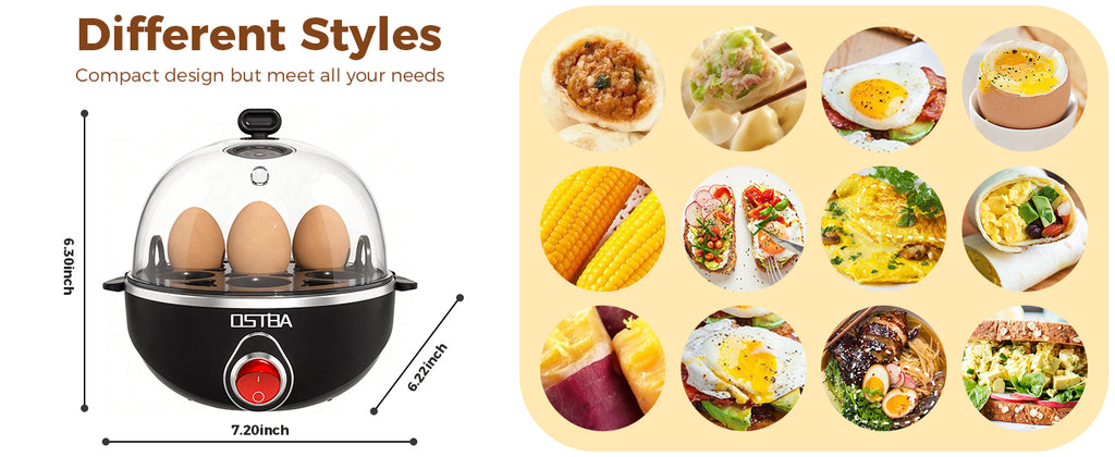 Electric 7-Egg Cooker with Auto Shutoff – Black