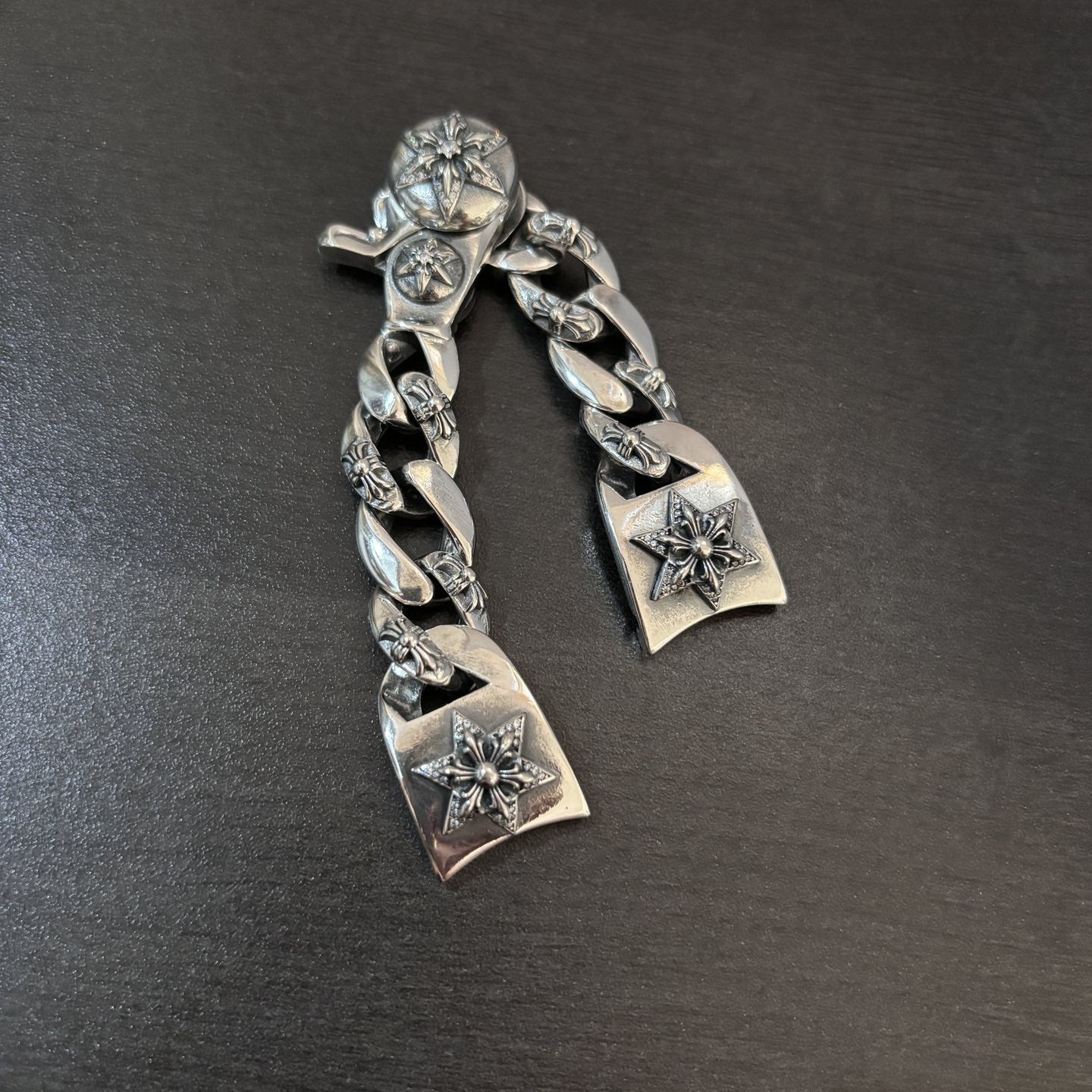 Silver Plated Rhinestone Hexagram Watch Band for Men, Fashionable and Unique Retro Punk Style Buckle Strap, Unisex Universal Stylish Design eprolo