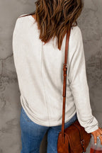 Double Take Full-Size Long Sleeve Round Neck Tee - Whispering Desires Shoppe