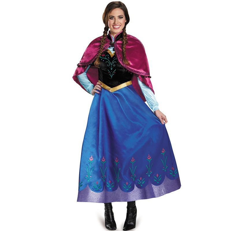 S-4XL Halloween Costume Frozen Cosplay Adult Anna Dress eprolo