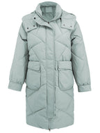 Long Sleeve Longline Hooded Winter Coat with Pockets - Whispering Desires Shoppe