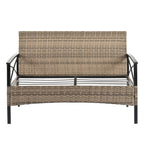 Patio Furniture, Outdoor Furniture, Seasonal PE Wicker Furniture, Four Set Wicker Furniture With Black Metal Table eprolo