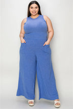 Ribbed Tank & Wide-Leg Pants Two-Piece Set - Whispering Desires Shoppe