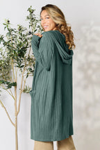 Basic Bae Pocketed Longline Hooded Cardigan - Whispering Desires Shoppe