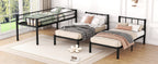 Twin over Twin & Twin Bunk Beds for 3, Twin XL over Twin & Twin Bunk Bed Metal Triple Bunk Bed, Black eprolo