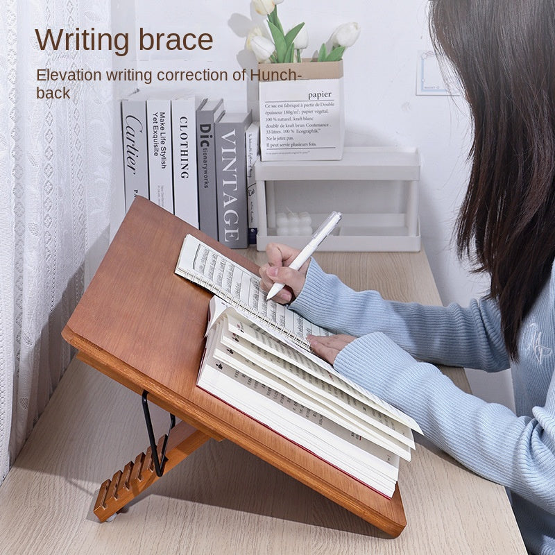 Double-Layer Writing Board,Adjustable Tilt Book Rack Wooden Reading Stand eprolo