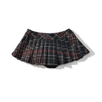 Low waist button slit pleated skirt eprolo