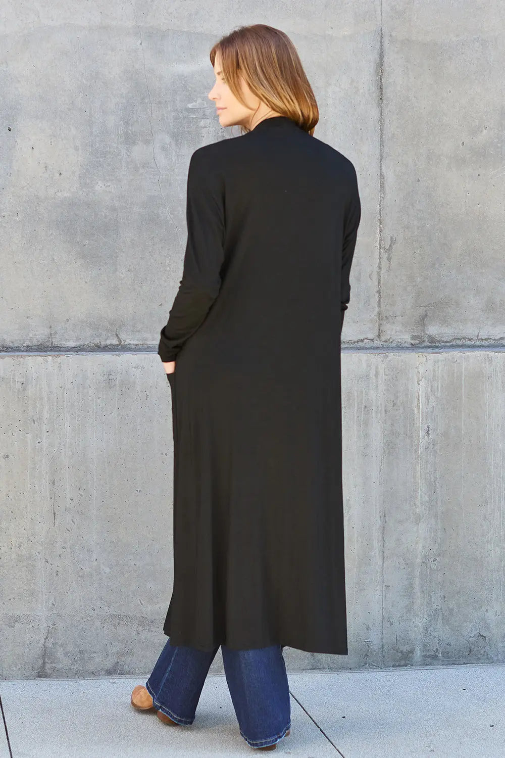 Basic Bae Open-Front Long Sleeve Cover Up - Whispering Desires Shoppe
