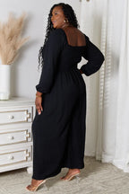 Double Take Square-Neck Jumpsuit with Pockets - Whispering Desires Shoppe