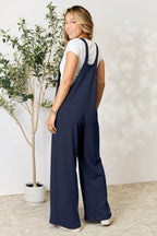 Double Take Wide-Strap Ribbed Overall with Pockets - Whispering Desires Shoppe