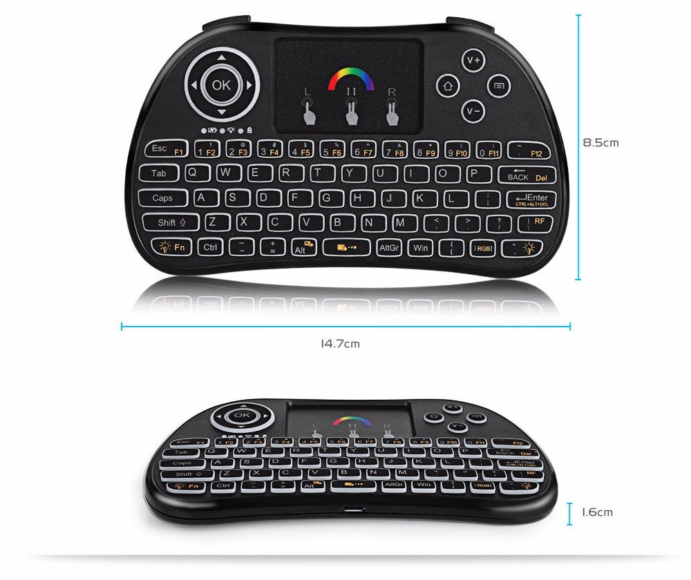 H9 Wireless Backlit Colorful Touch Remote Control Keyboard - Whispering Desires Shoppe