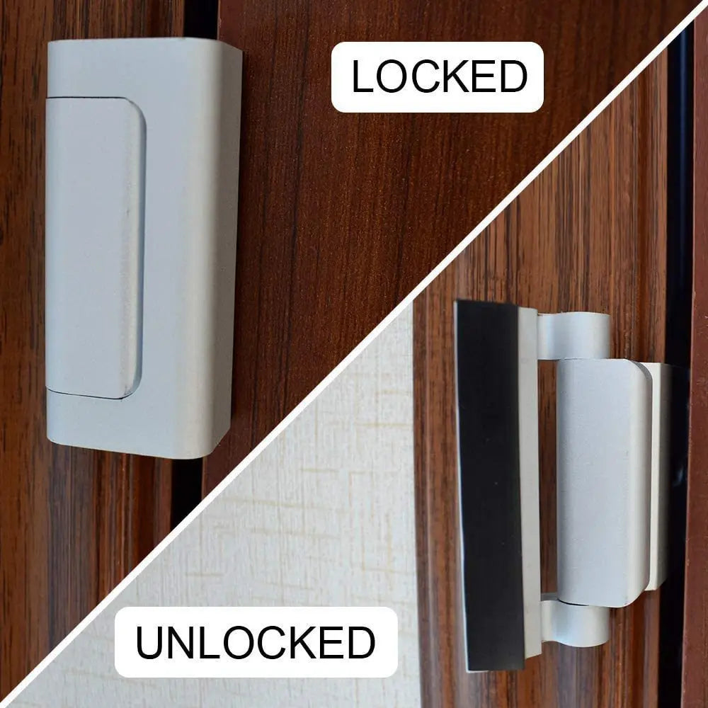Child Safety Door Reinforced Lock With 3 Inches Stop Aluminum Alloy Hinge Upgrade Night Lock - Whispering Desires Shoppe