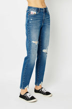Judy Blue Queen of Hearts Coin-Pocket Boyfriend Jeans - Whispering Desires Shoppe