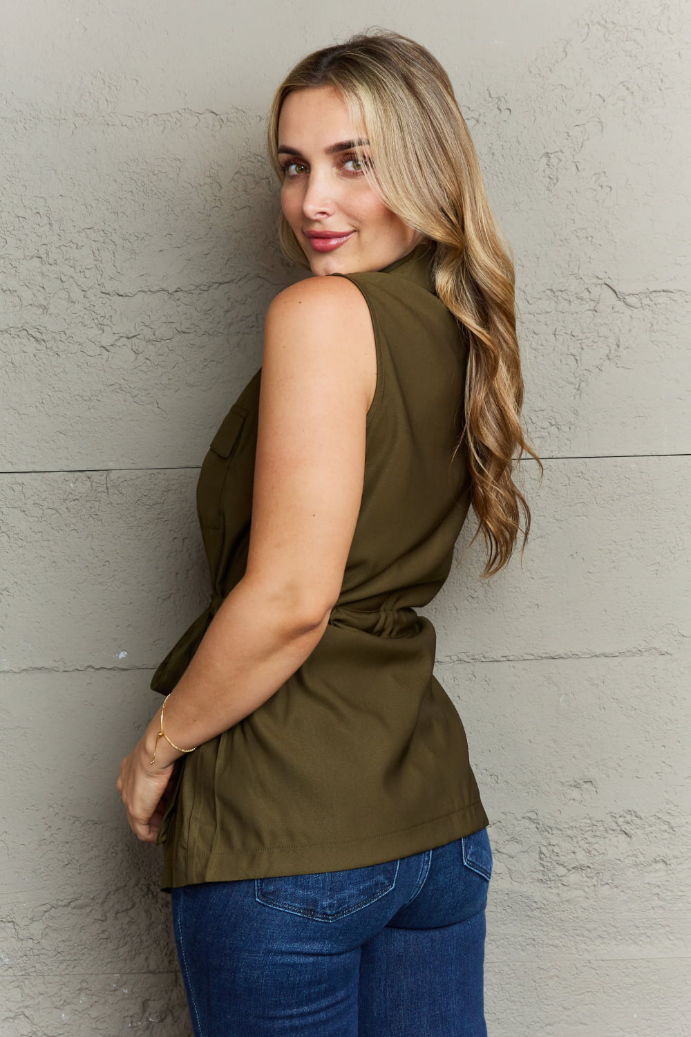 Ninexis Follow The Light Sleeveless Button-Down Top - Whispering Desires Shoppe