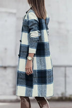 Double Take Full-Size Plaid Lapel Coat - Whispering Desires Shoppe