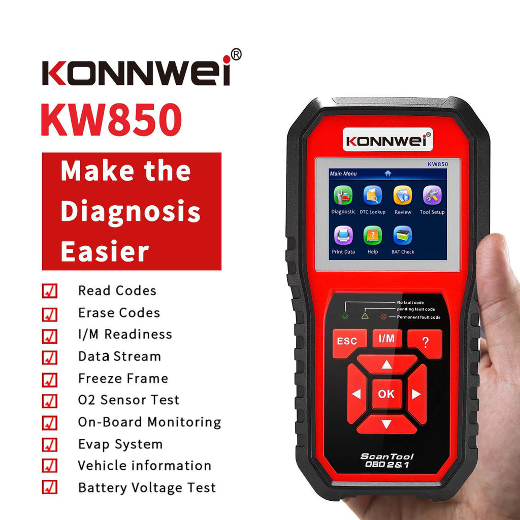 KW850 OBD2 CAN BUS Code Reader car engine fault code detector scanner - Whispering Desires Shoppe