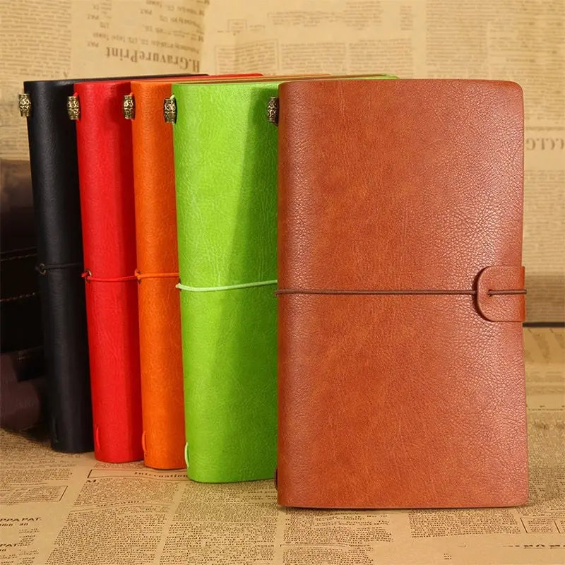 Vintage travelers notebook leather journal book A6 - Whispering Desires Shoppe