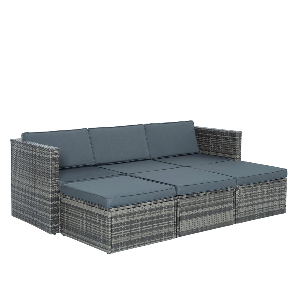 Patio Furniture, Outdoor Furniture, Seasonal PE Wicker Furniture,5 Set Wicker Furniture With Plywood Coffee Table eprolo