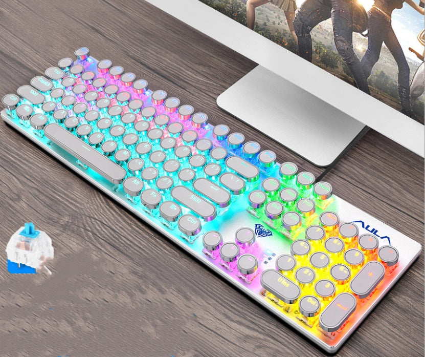 Steampunk Game Real Mechanical Keyboard - Whispering Desires Shoppe