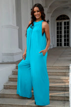 Double Take Tie-Back Sleeveless Wide-Leg Jumpsuit - Whispering Desires Shoppe
