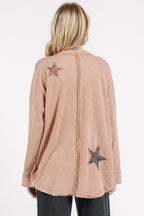 Mittoshop Mineral Wash Star Patch Long Sleeve T-Shirt - Whispering Desires Shoppe