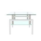 White Coffee Table Clear Coffee Table Modern Side Center Tables for Living Room Living Room Furniture eprolo