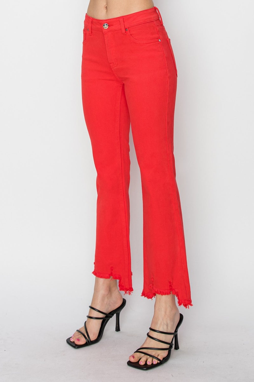 RISEN Mid Rise Step-Hem Cropped Pants — Stretch Cotton - Whispering Desires Shoppe