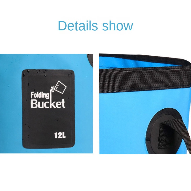Outdoor Fishing Camping Waterproof Bucket PVC Foldable Water Bucket Bag Car Washing Bucket Portable Camping Water Storage Bag eprolo