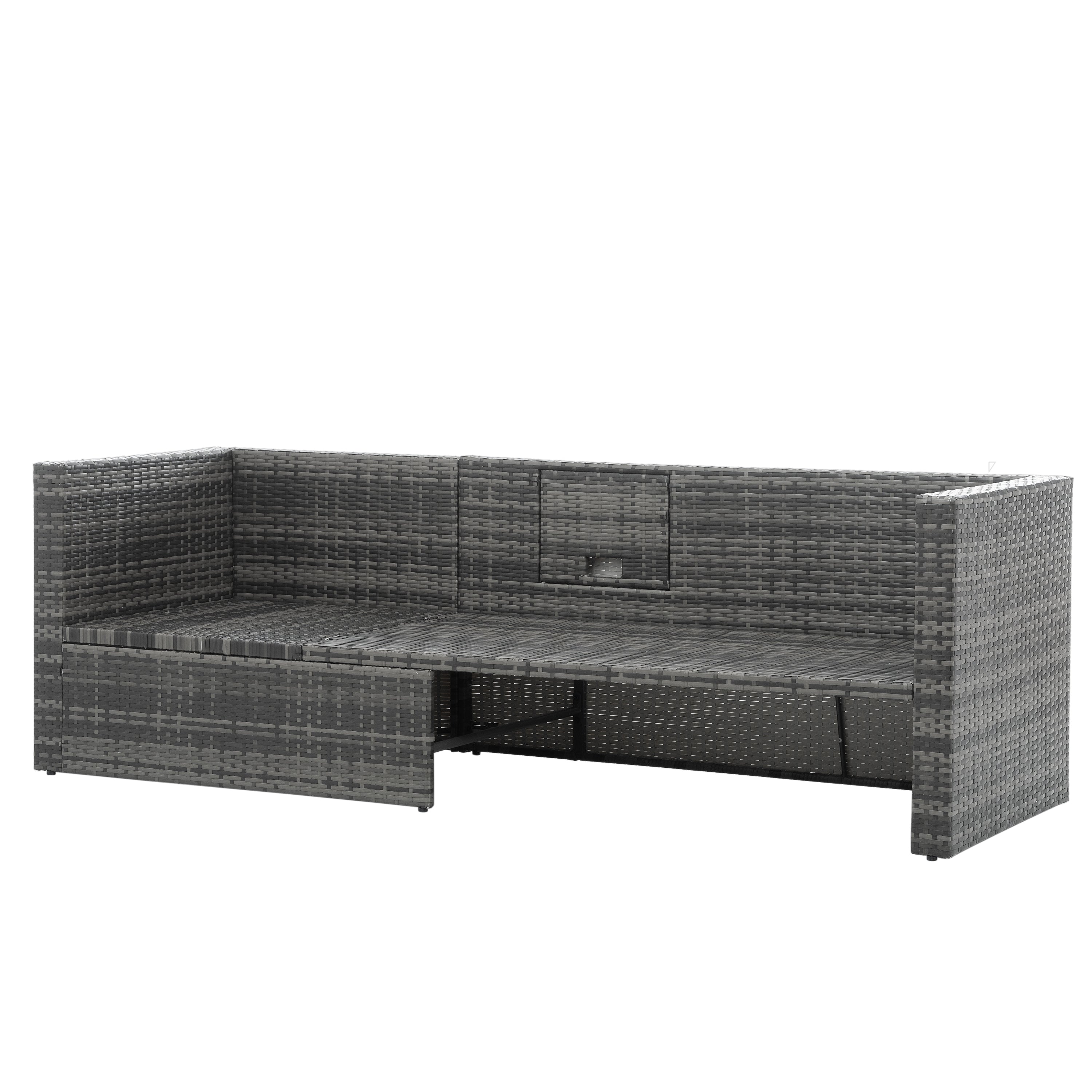 Patio Furniture, Outdoor Furniture, Seasonal PE Wicker Furniture,5 Set Wicker Furniture With Plywood Coffee Table eprolo