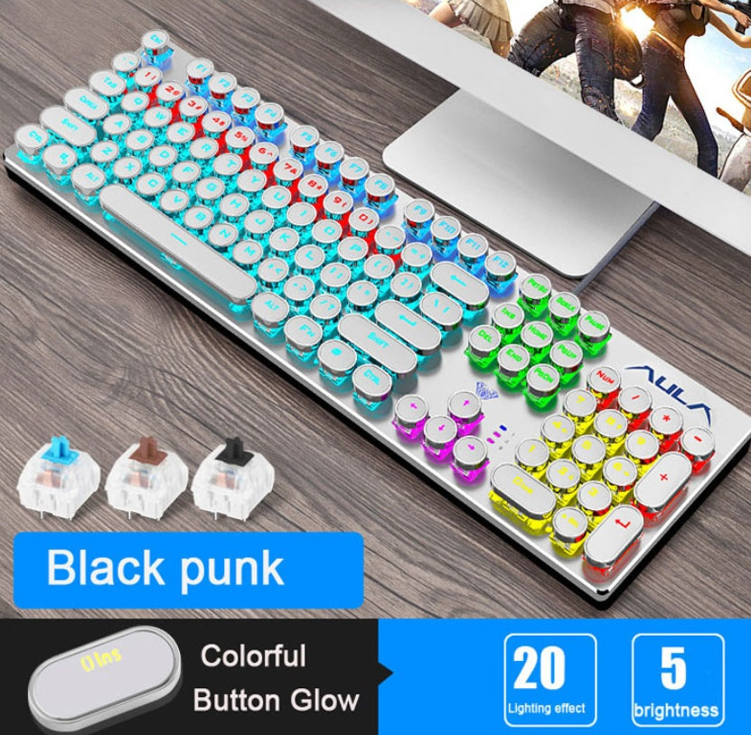 Steampunk Game Real Mechanical Keyboard - Whispering Desires Shoppe