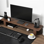 Computer Monitor Heightening Frame Office Desktop Shelf Shelving Solid Wood Storage Bracket - Whispering Desires Shoppe