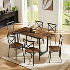 7 Pieces Dining Set 7-Piece Kitchen Table Set Perfect for Kitchen Breakfast Nook Living Room Occasions eprolo