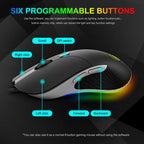 LED Gaming Mouse 6400 DPI USB Ergonomic Mause - Whispering Desires Shoppe