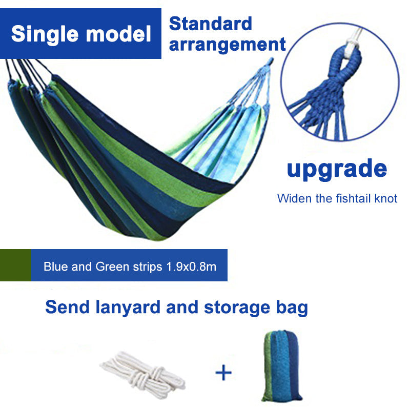280*80cm  Camping Portable Outdoor Hammock Folding Single Hanging Canvas Hammock eprolo