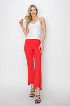 RISEN Mid Rise Step-Hem Cropped Pants — Stretch Cotton - Whispering Desires Shoppe