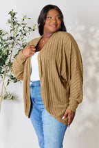 Basic Bae Ribbed Cocoon Cardigan (Full-Size) - Whispering Desires Shoppe