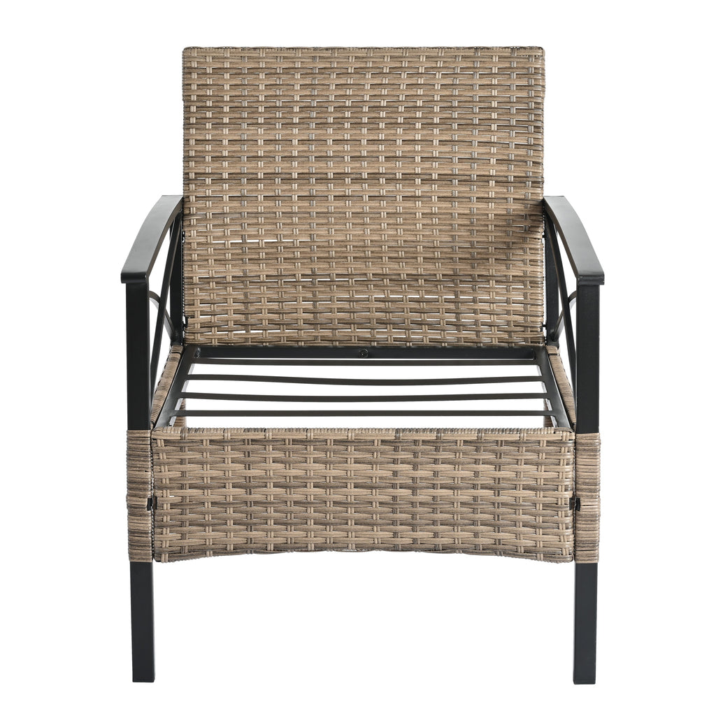 Patio Furniture, Outdoor Furniture, Seasonal PE Wicker Furniture, Four Set Wicker Furniture With Black Metal Table eprolo
