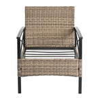 Patio Furniture, Outdoor Furniture, Seasonal PE Wicker Furniture, Four Set Wicker Furniture With Black Metal Table eprolo