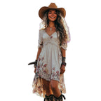 Rock Festival Rock Party V-Neck Printed Dress eprolo