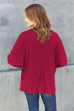 Double Take Full-Size Long Sleeve Round Neck Tee - Whispering Desires Shoppe