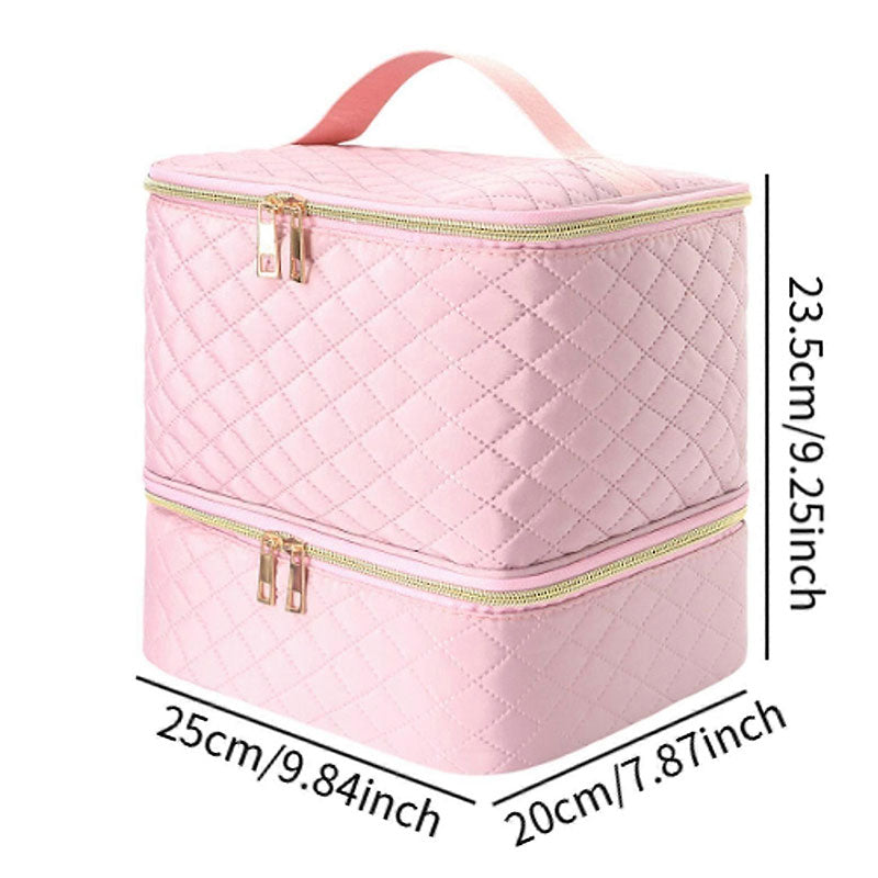 Portable 30-Compartment Nail Organizer Case with Polish & Oil Bags, All-in-One Manicure Tools & Cosmetic Storage Kit eprolo