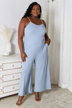 Basic Bae V-Neck Spaghetti Strap Jumpsuit - Whispering Desires Shoppe