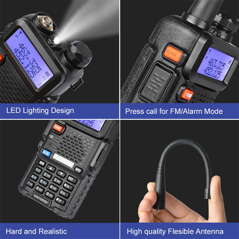 Baofeng Uv-5R Three Segment Walkie Talkie Vhf 220-226Mhz Uhf Frequency Dual Antenna Walkie Talkie Civil Handpiece - Whispering Desires Shoppe