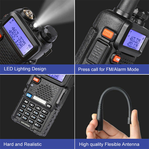 Baofeng Uv-5R Three Segment Walkie Talkie Vhf 220-226Mhz Uhf Frequency Dual Antenna Walkie Talkie Civil Handpiece - Whispering Desires Shoppe